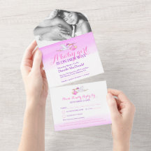 Baby Duschstort Lieferung Aquarell Rosa Foto