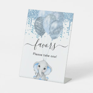 Baby Duwer Elefant Junge blauen Ballons Weiß Gefal Sockelschild