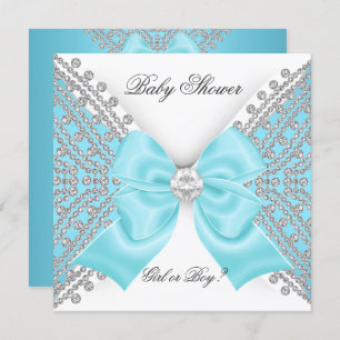 Baby Duwer Gender zeigen Aquamarin Blue White Einladung