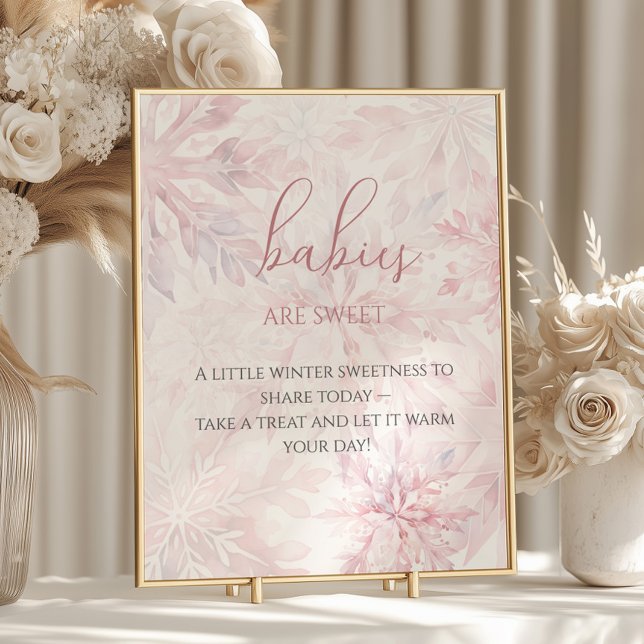 Baby Duwer Girl Pink Snowflake Babies sind süß Poster (Von Creator hochgeladen)