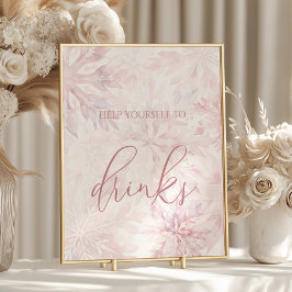 Baby Duwer Girl Pink Snowflake Drinks Poster