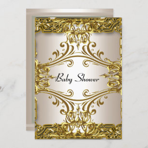 Baby Duwer Gold Cream Neutral Einladung