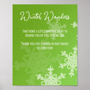 Baby Duwer Green Snowflakes Lieblingszeichen Poster