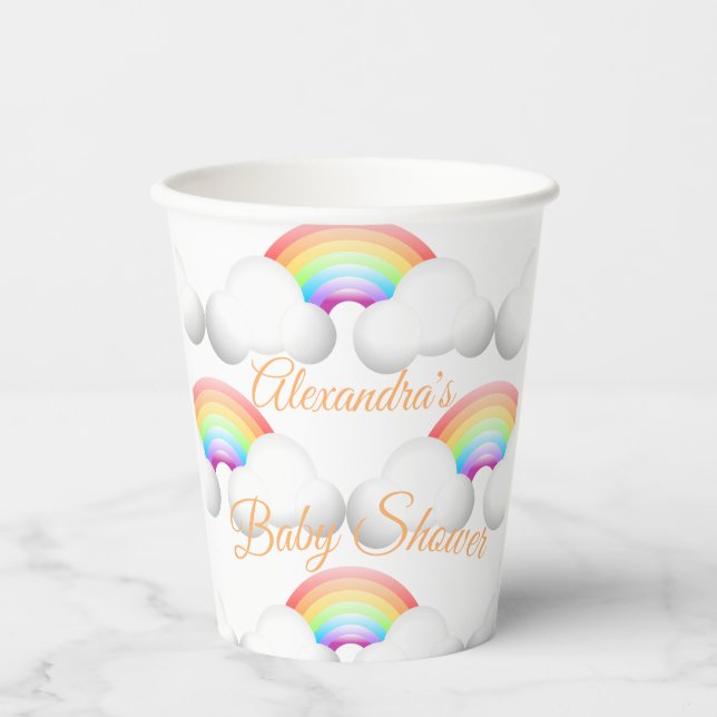 Baby Duwer Regenbogen Wolken Geschlecht neutral Pappbecher (Vorderseite)