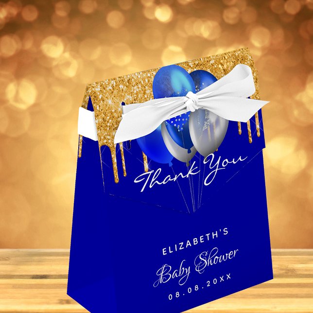 Baby Duwer Royal Blue Gold Ballons Vielen Dank Geschenkschachtel (Von Creator hochgeladen)