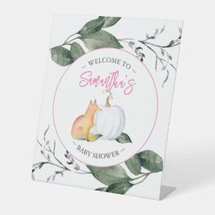 Baby Duwer Signs Fall Pumpkin Fox Sockelschild