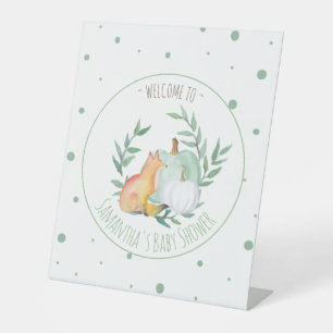 Baby Duwer Signs Fall Pumpkin Fox Sockelschild