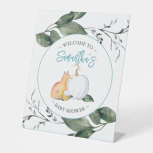 Baby Duwer Signs Fall Pumpkin Fox Sockelschild