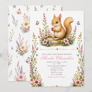 Baby-Eichhörnchen-Baby-Party Einladung