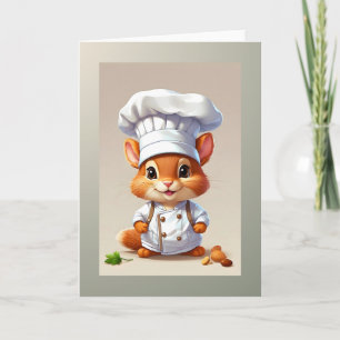 Baby-Eichhörnchen-Koch-Illustration Leere Grußkart Karte