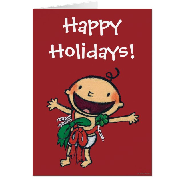 Baby eingewickelt in den Bögen für Weihnachten (Vorne)