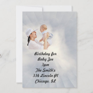 Baby Einladung mit Sky Blue Background
