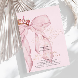 Baby-Einweihung für Mädchen mit rosa Schleife Folieneinladung