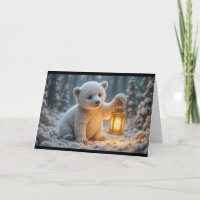 Baby-Eisbär mit Laterne Magischer Winter