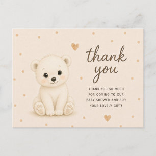Baby Eisbärjunges Baby Shower Danke Postkarte
