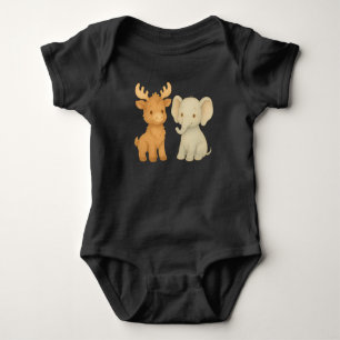 Baby-Elch und Baby-Elefant Baby Strampler