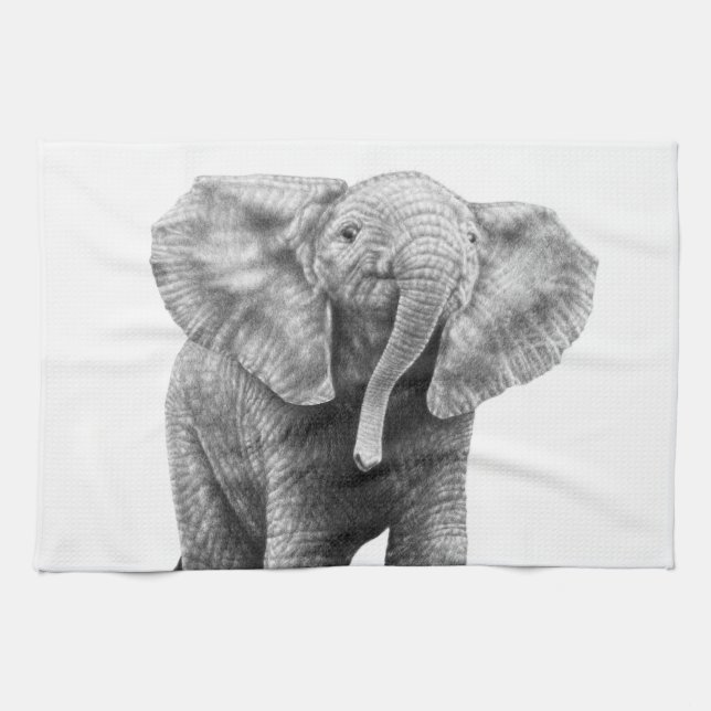 Baby-Elefant-Amerikaner MoJo Geschirrtücher (Horizontal)