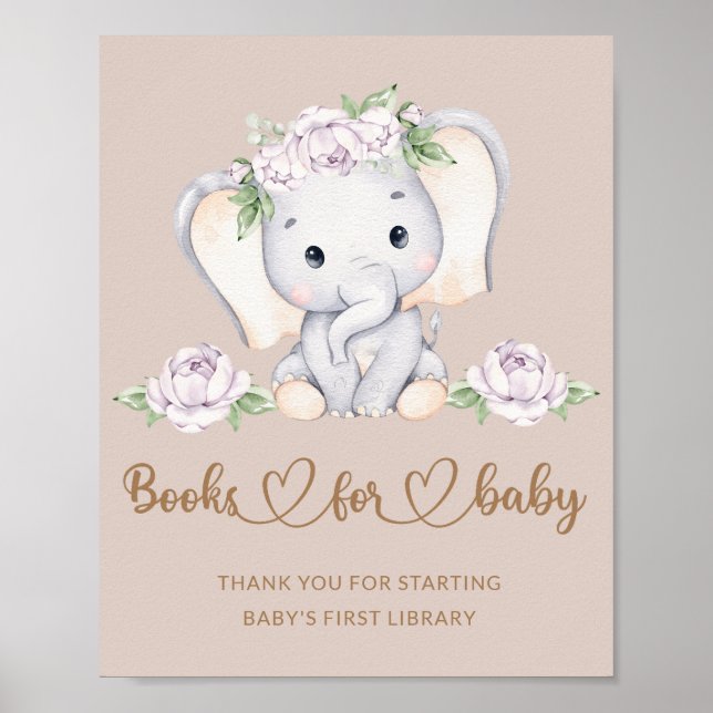Baby Elefant Baby Duschbücher für Baby Poster (Vorne)