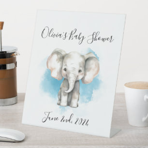 Baby Elefant Baby Dusche Acrylzeichen Sockelschild