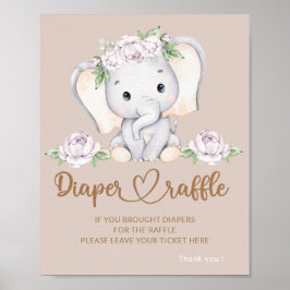 Baby Elefant Baby Dusche Windel Tombola Poster