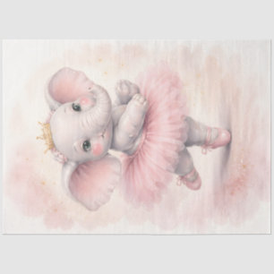 Baby Elefant Ballerina Rosa Tutu Süßes Tier Seidenpapier