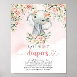Baby Elefant Blackgold Late Night Diapers Game Poster
