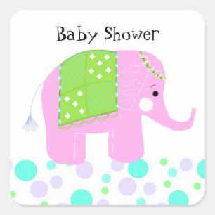 Baby-Elefant Danke Quadratischer Aufkleber