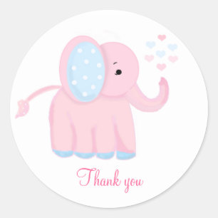 Baby-Elefant Danke Runder Aufkleber