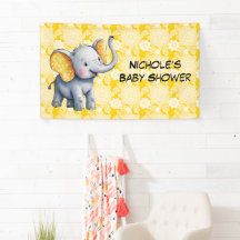 Baby Elefant Gelbe Punkte Ohren Baby Shower
