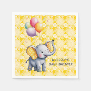 Baby Elefant Gelbe Punkte Ohren Baby Shower Serviette