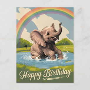 Baby-Elefant Kinder Alles Gute zum Geburtstag Postkarte