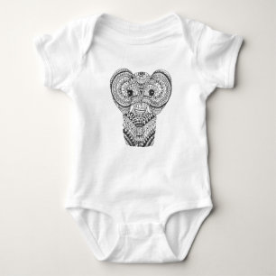 Baby-Elefant-Mandala Onsie Baby Strampler