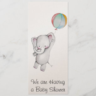 Baby-Elefant mit Ballon-Babyparty-Einladung Einladung