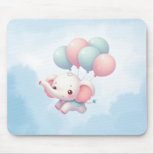 Baby-Elefant mit Ballons Mousepad