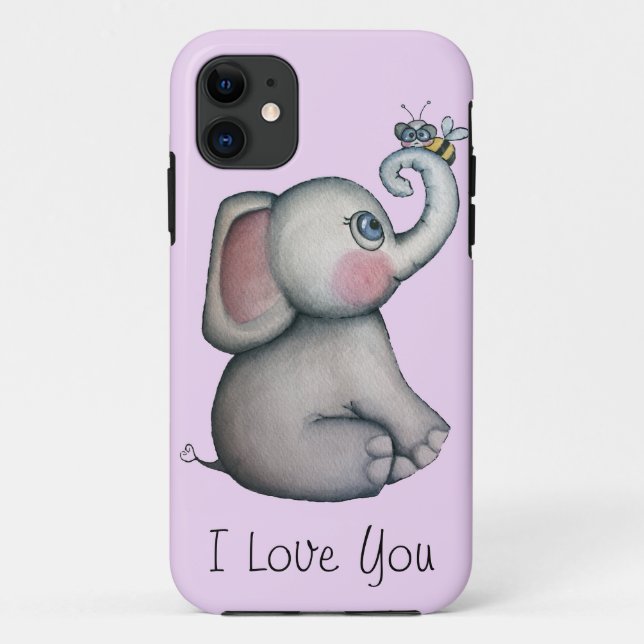 Baby-Elefant mit Biene iPhone 5 Fall-Rosa Case-Mate iPhone Hülle (Rückseite)