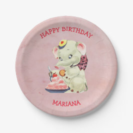 Baby Elefant mit Bow Pappteller