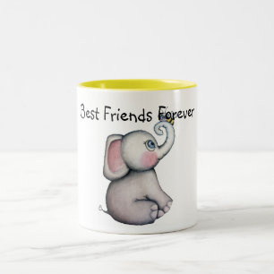 Baby-Elefant mit der Bienen-Freund-Tasse Zweifarbige Tasse