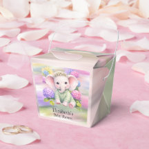 Baby Elefant mit Hortensien Geschenk zur Babyparty