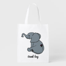 Baby-Elefant mit lila Blumen-an Rückseite