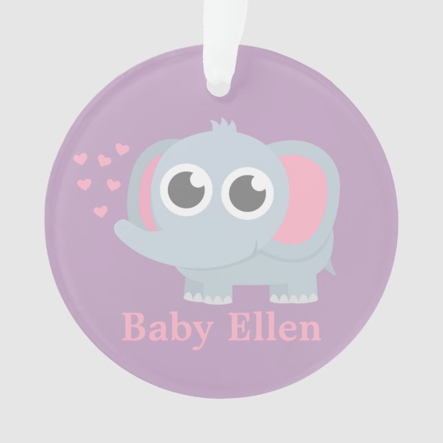 Baby-Elefant mit Ornament (Vorderseite)