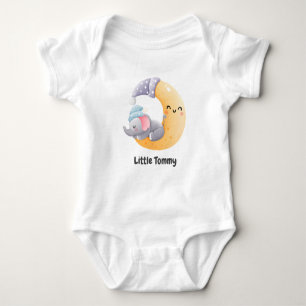 Baby Elefant Mond Wolke Cute Personalisiert  Strampler