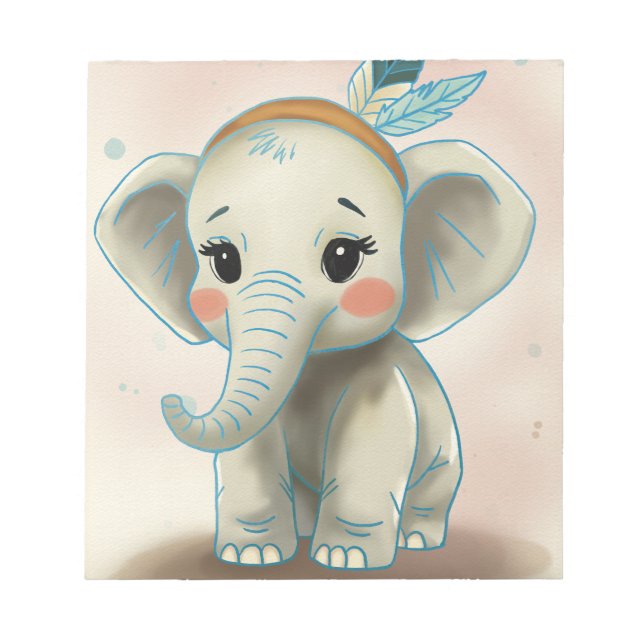 Baby-Elefant Notizblock (Vorderseite)