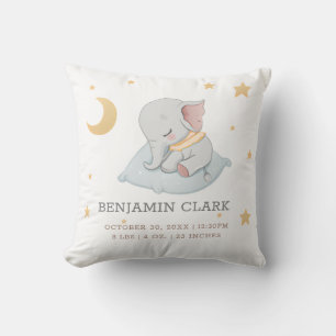 Baby-Elefant schläft auf einem Kissen Geburtsstati