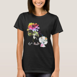 Baby-Elefant Sei Freundlich Bunte Sonnenblume Auti T-Shirt