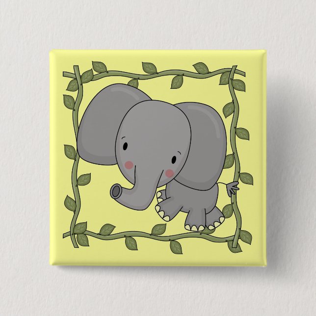Baby-Elefant-T-Shirts und Geschenke Button (Vorderseite)