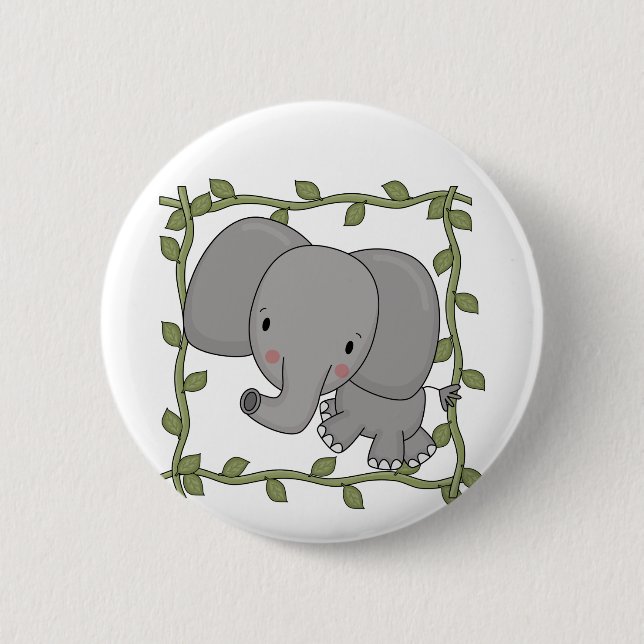 Baby-Elefant-T-Shirts und Geschenke Button (Vorderseite)
