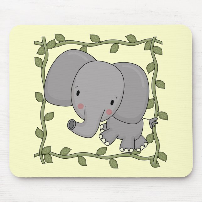 Baby-Elefant-T-Shirts und Geschenke Mousepad (Vorne)
