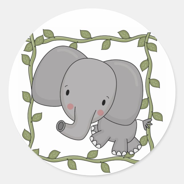 Baby-Elefant-T-Shirts und Geschenke Runder Aufkleber (Vorderseite)
