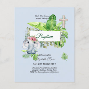 Baby Elefant TAUFE Bautizo Bautismo Einladungen Flyer