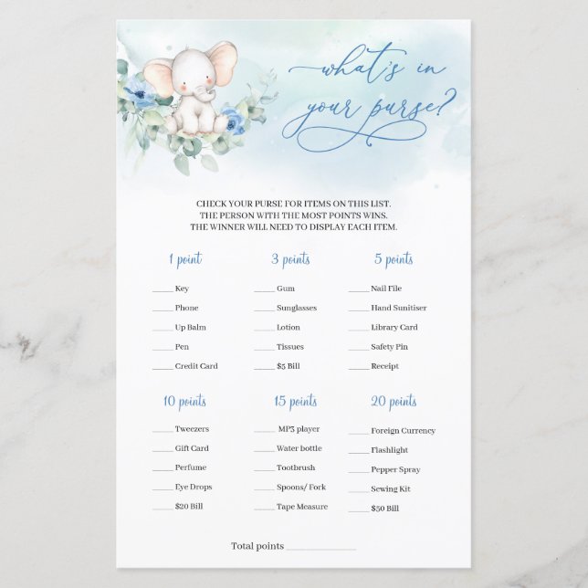 Baby Elefant Was ist in Eurem Handspiel? (Vorderseite)